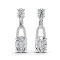 2.4 Ct Oval Shape Dangle Diamond Earrings | 14K White Gold