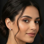 0.75 Ct Round Bar Drop Earrings |14K Rose Gold