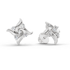 0.1 Ct Floral Stud Earrings | 14K Yellow Gold  FG VS Quality Diamonds