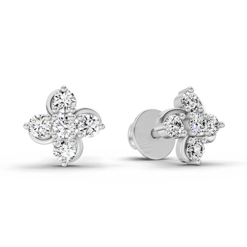 0.35 Ct  Round Shape Diamond Stud Earrings | 14K Yellow Gold