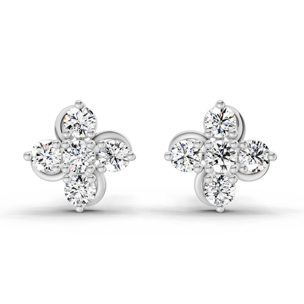 0.35 Ct  Round Shape Diamond Stud Earrings | 14K Yellow Gold