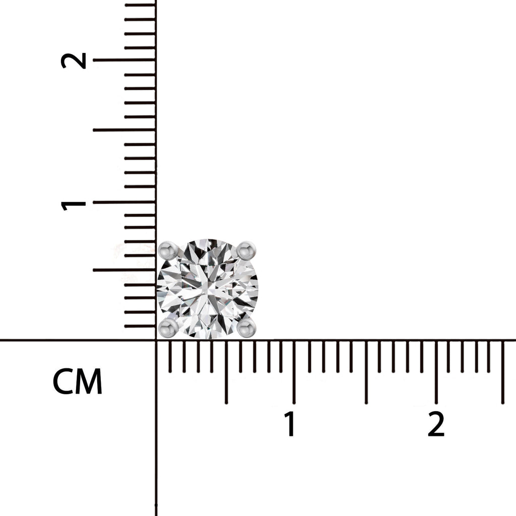 2.28 Ct Round Shape 4 Prong Solitaire Diamond Stud Earrings | 14K Rose Gold