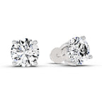 2.28 Ct Round Shape 4 Prong Solitaire Diamond Stud Earrings | 14K Rose Gold