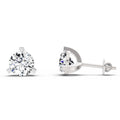 2.28 Ct Round Shape 3 Prong Solitaire Diamond Stud Earrings | 14K White Gold