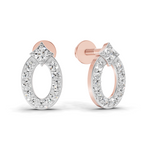 0.27 Carat Imperial Oval Halo Earrings | 14K Rose Gold