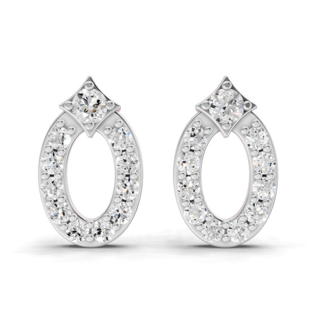 0.27 Carat Imperial Oval Halo Earrings | 14K Rose Gold
