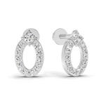 0.27 Carat Imperial Oval Halo Earrings | 14K White Gold