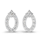 0.27 Carat Imperial Oval Halo Earrings | 14K White Gold