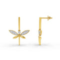 0.19 Carat | 925 Sterling Silver Yellow Gold Plated Butterfly Earrings