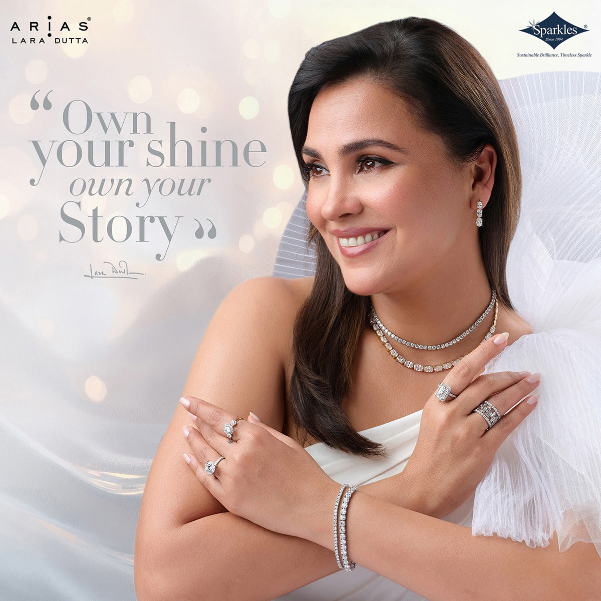 Arias by Lara Dutta Princess-Cut Diamond Linear Earring