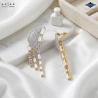 Arias by Lara Dutta Radiant Pavé Wing & Baguette Drop Statement Earrings