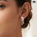 Arias by Lara Dutta Radiant Pavé Wing & Baguette Drop Statement Earrings