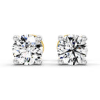 0.5 Ct Round Shape 4 Prong Solitaire Diamond Stud Earrings | 14K Rose Gold