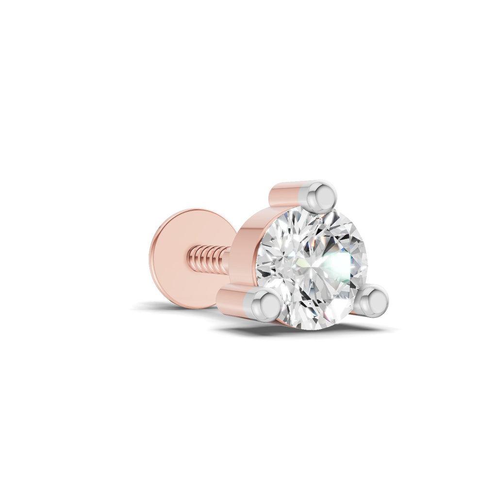 0.21 Carat Prime Cut Mens Stud Earrings | 14K Rose Gold