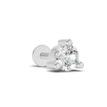 0.21 Carat Prime Cut Mens Stud Earrings | 14K White Gold