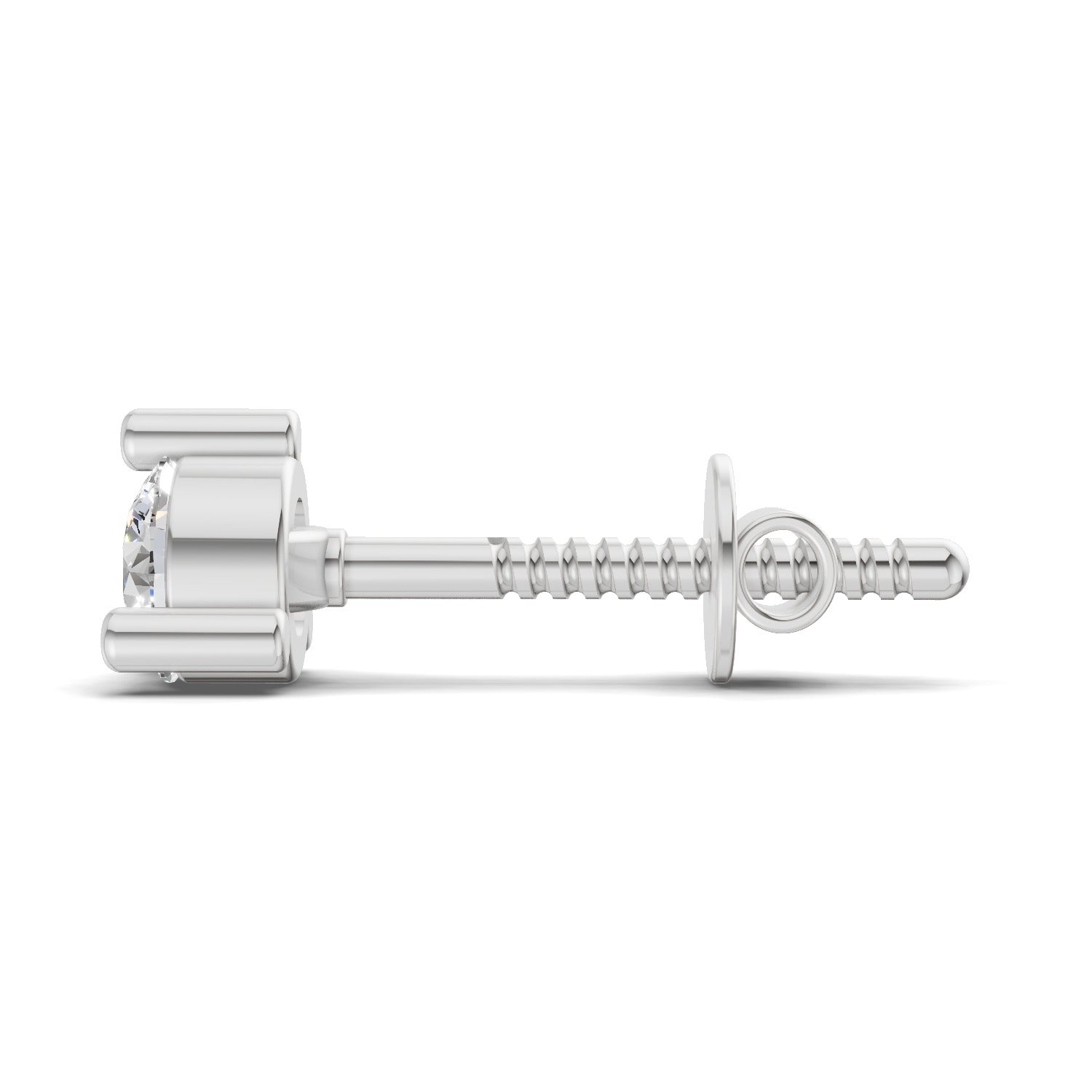 0.21 Carat Prime Cut Mens Stud Earrings | 14K White Gold