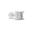 0.4 Carat Princess Shape Solitaire Earring| 14K White Gold
