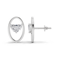 0.73 Carat Ethereal Oval Earrings | 14K White Gold