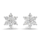 0.22 Carat Eternal Flower Studs Earrings | 14K White Gold