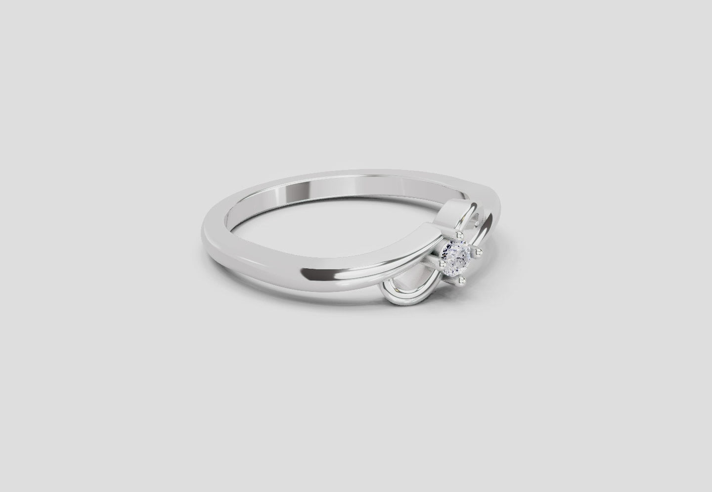 0.07 Ct Round Solitaire Ring  14K White Gold