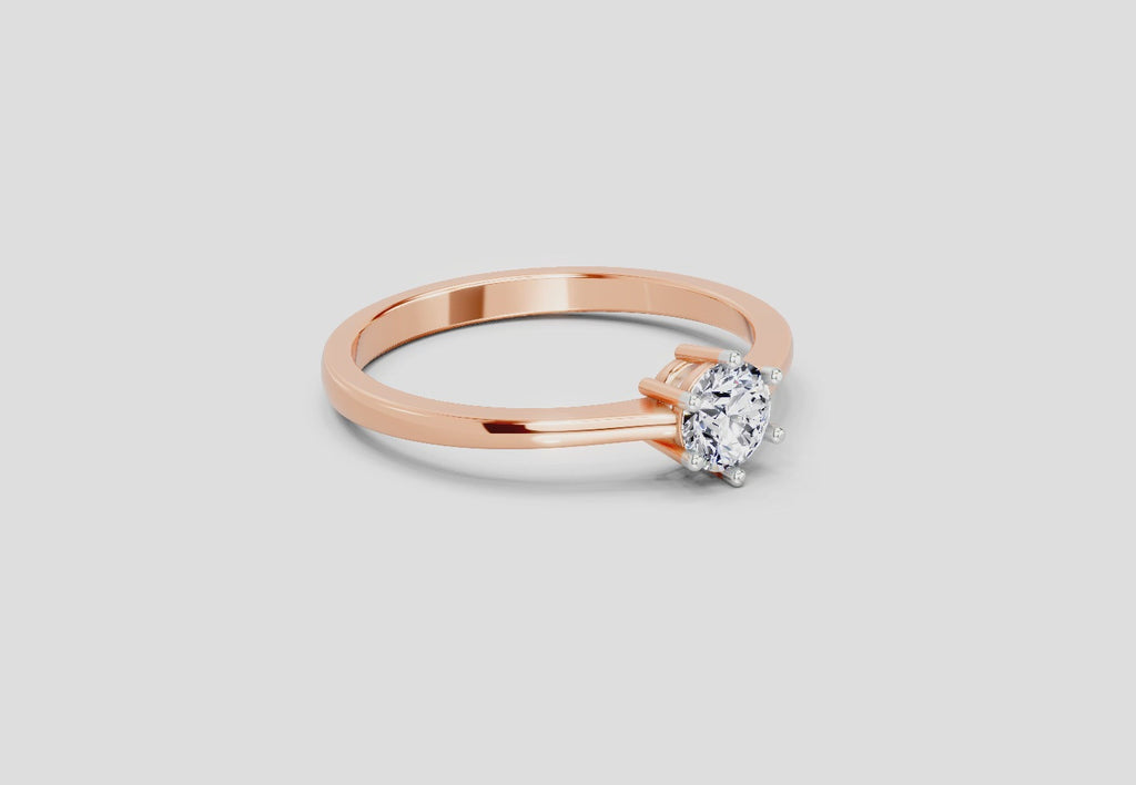 0.5 Ct Round Solitaire Ring | 14K Rose Gold