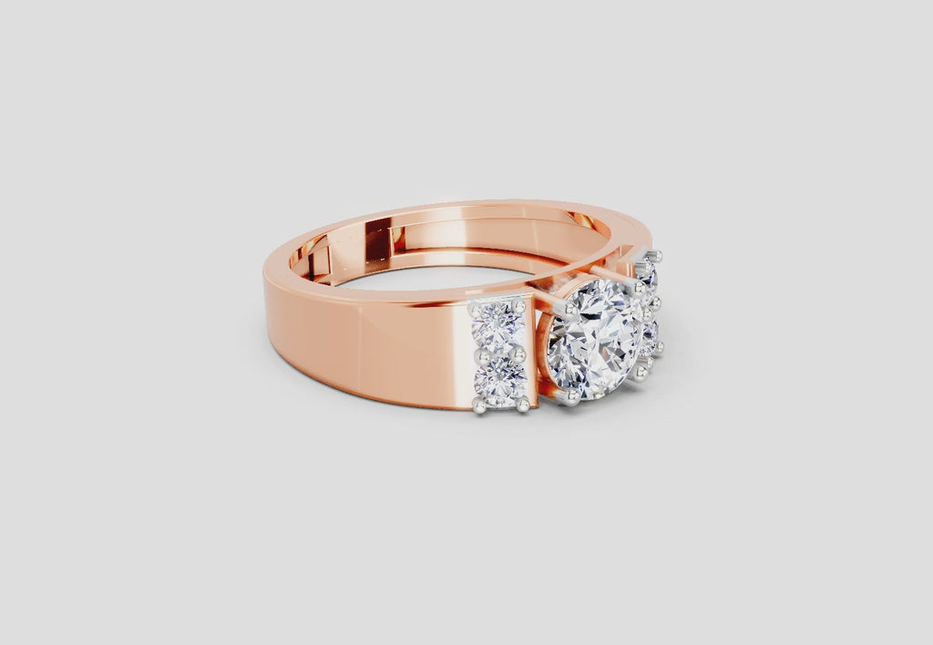 1.42 Ct Round Shape Dimaond Ring | 14K Rose Gold