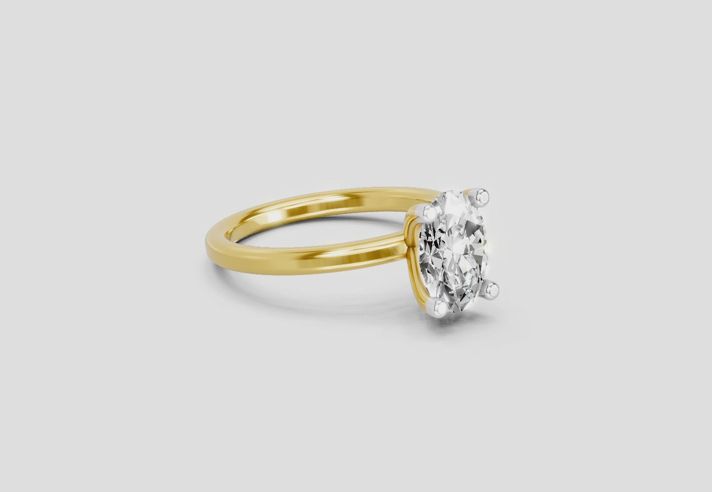 1.32 Ct Oval Solitaire Engagement Ring | 14K Yellow Gold