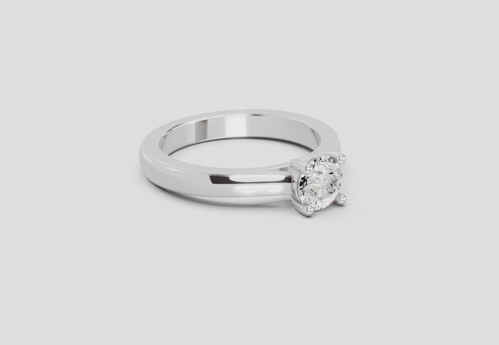 0.7 Ct Round Solitaire Ring  14K White Gold