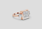 0.95 Carat Crystal Court Promise Engagement Ring | 14K Rose Gold