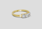 0.62 Ct Round Three Stone Ring | 14K Yellow Gold