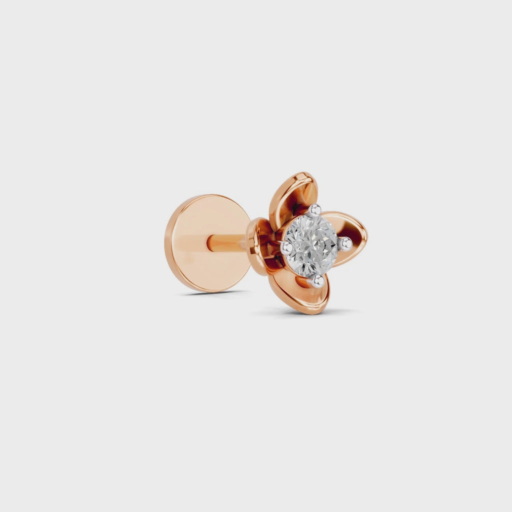 Solitaire Nosepin 0.13 Ct | 14Kt White Gold