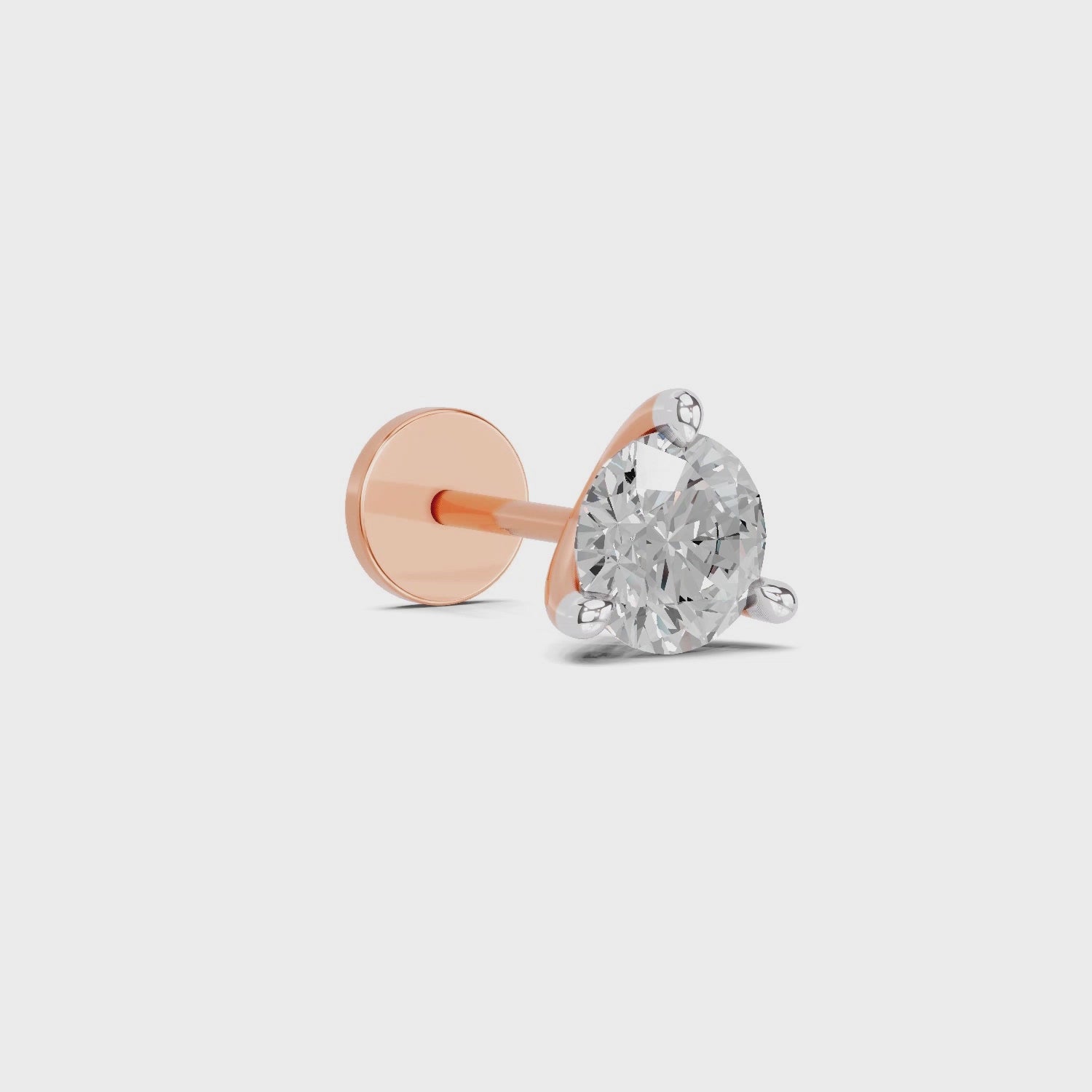 0.50 Ct Solitaire Round Shape Diamond Nose Pin | 14K Yellow Gold