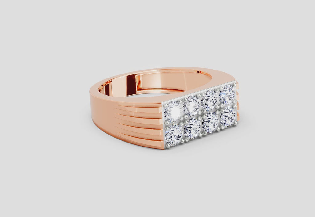 1.52 Ct  Round Cluster Diamond Ring | 14K Rose Gold FG VS Quality Diamonds