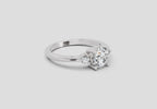 1.05 Ct Round 3 Stone Diamond Ring | 14K White Gold