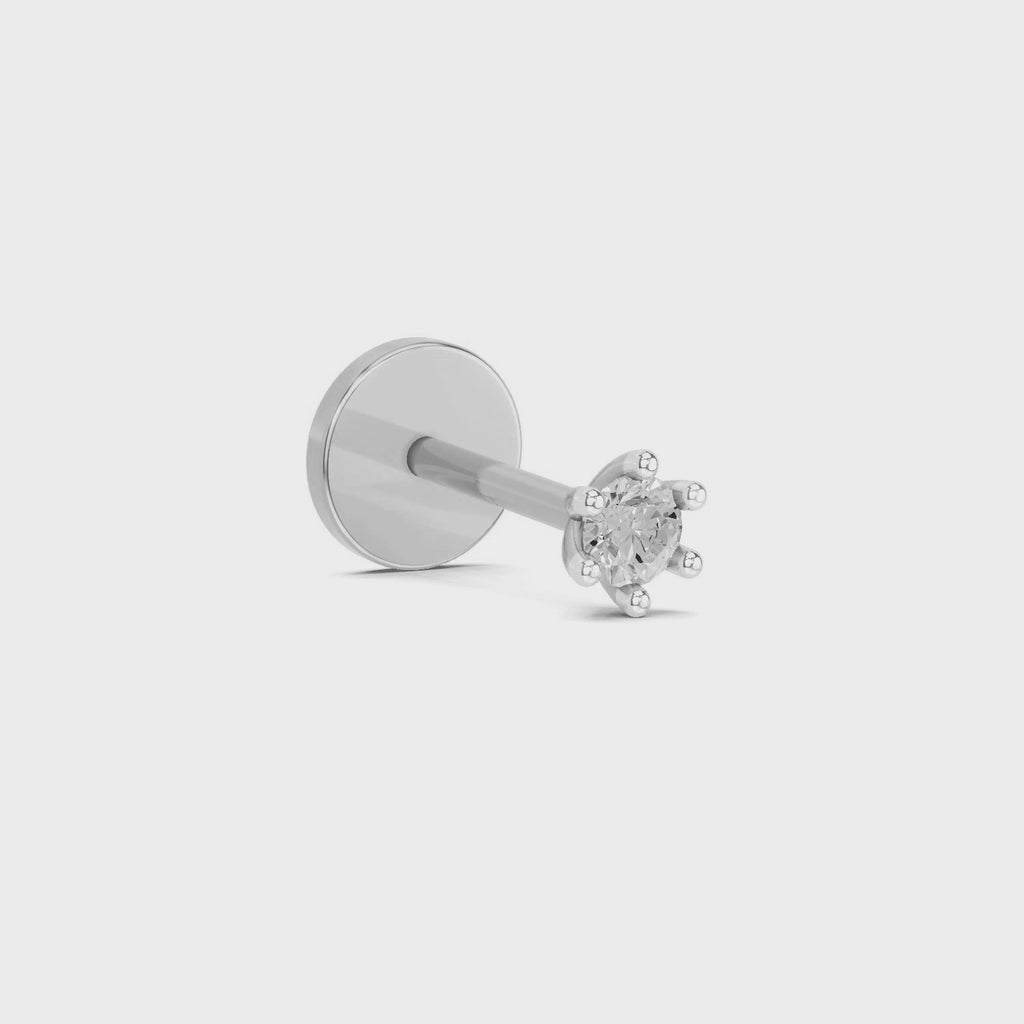 0.05 Ct Solitaire Round Shape Nose Pin | 14K Yellow Gold