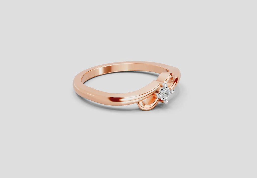 0.07 Ct Round Solitaire Ring  14K Rose Gold