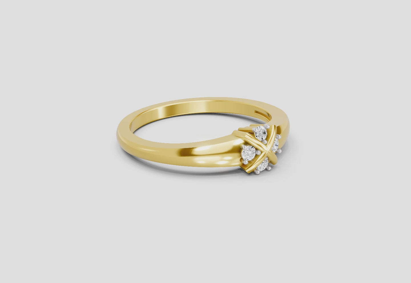 0.08 Ct Round Cluster Ring  14K Yellow Gold