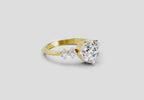 1.71 Ct Round Side Stone Engagement Ring | 14K Yellow Gold