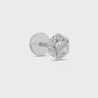0.11 Ct Floral Stud Round Shape Nose Pin | 14K Yellow Gold
