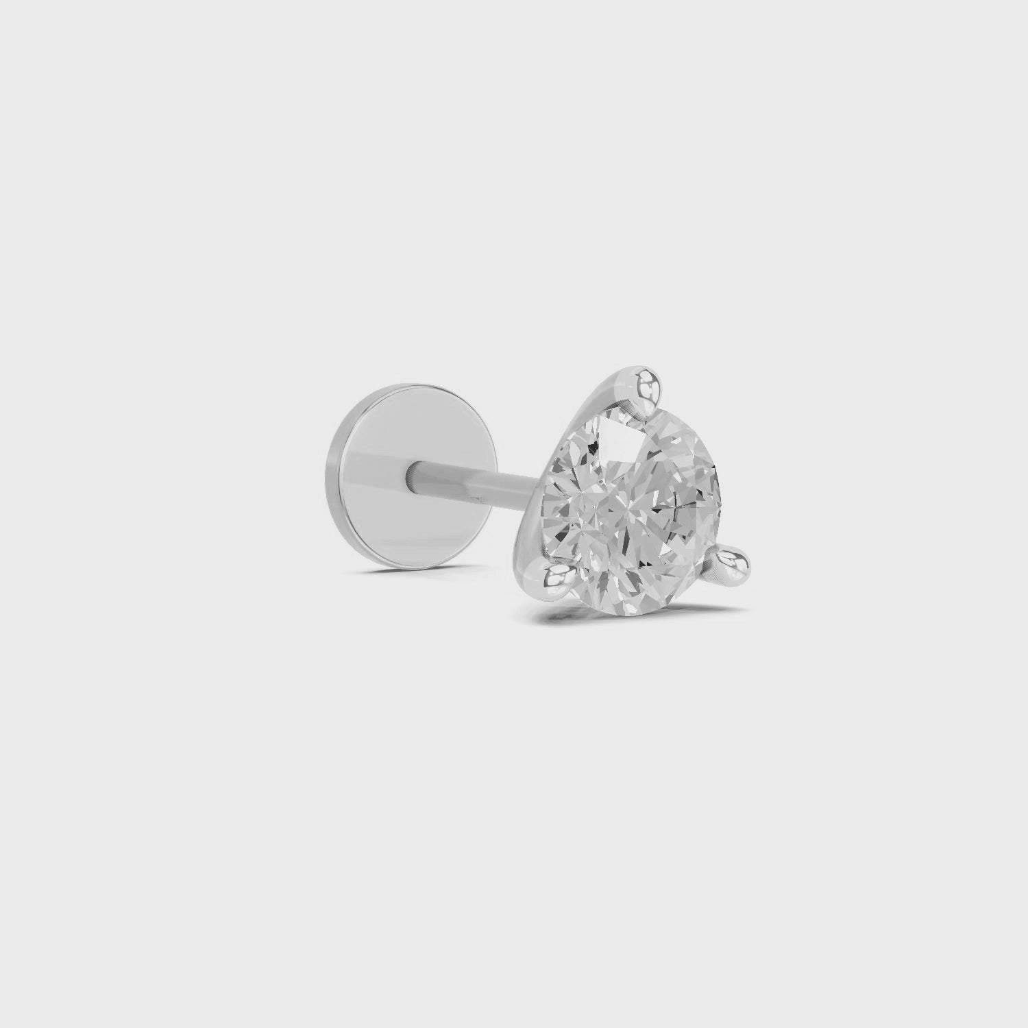 0.50 Ct Solitaire Round Shape Diamond Nose Pin | 14K Rose Gold