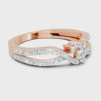 0.36 Carat Round Shape Twirl Engagement Ring | 14K Rose Gold